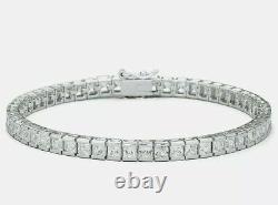 8.10CT Princess Cut Diamond Channel-Set Tennis Bracelet 14K White Gold on S925