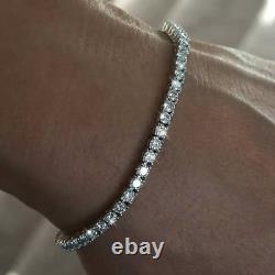 8.99Ctw Round Certified Tennis Moissanite Bracelet Women's 14k White Gold Plated