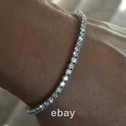 8.99Ctw Round Certified Tennis Moissanite Bracelet Women's 14k White Gold Plated