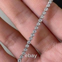 8 Ct Lab Created Diamond Bridal Bezel Set Bracelet 14K White Gold Finish 7