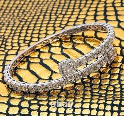 8 carat Round and Baguette Cut Diamond Bracelet Uk Hallmark White Gold