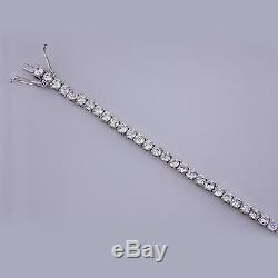 8ct Round Brilliant Cut Diamond Tennis Line Bracelet 14k Solid White Gold 7 1/2