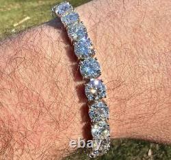 8mm Round Lab-Created Diamond Tennis Bracelet 14K White Gold Plated Size 7.5