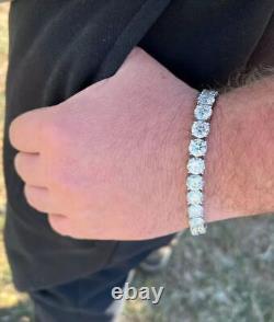 8mm Round Lab-Created Diamond Tennis Bracelet 14K White Gold Plated Size 7.5