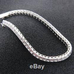 925 Silver 3.50ct Princess Cut Diamond Tennis Bracelet 14k White Gold Finish