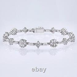 925 Silver 8 Ct Diamond Women's Wedding Tennis Bracelet 14K White Gold Plated 7