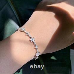 925 Silver 8 Ct Diamond Women's Wedding Tennis Bracelet 14K White Gold Plated 7