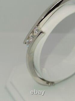 925 Sterling Silver White Gold Overlay Moissanite Diamond Bangle Bracelet Dvvs1