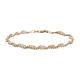 9Carat Rose Gold White Gold Curb Bracelet for Women Size 7.5 Inches Wt 1.8 Grams