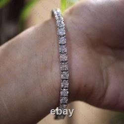 9.78TCW Round Cut D/VVS1 Moissanite Tennis Unisex Bracelet 14k White Gold Plated