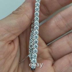 9.87Ct Round Cut DEF Moissanite Unisex Wedding Bracelet in 14k White Gold Plated