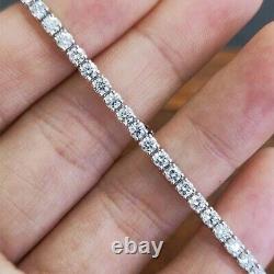 9.87Ct Round Cut DEF Moissanite Unisex Wedding Bracelet in 14k White Gold Plated