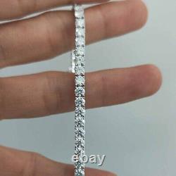 9.87Ct Round Cut DEF Moissanite Unisex Wedding Bracelet in 14k White Gold Plated