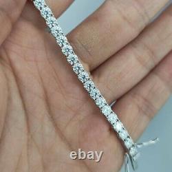 9.87Ct Round Cut DEF Moissanite Unisex Wedding Bracelet in 14k White Gold Plated