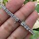 9.89Ct Round Cut Real Moissanite Tennis Bridal Bracelet in 14k White gold Plated