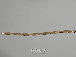 9 ct Yellow gold twisted strands bracelet Mint Condition very good condition