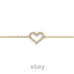 9ct GOLD Bracelet Heart Women's 0.65g 7.25 GIFT BOX