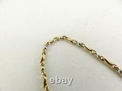 9ct Gold Bracelet Bar & Bead White & Yellow Hallmarked 19.5cm with gift box