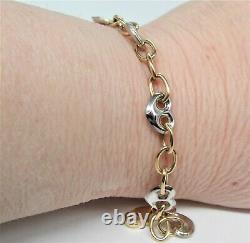 9ct Gold Bracelet Heart Anchor Link Style 9 Carat Yellow White Gold Hallmarked