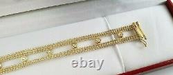 9ct Gold Bracelet With White Topaz 8.5 Grams Hallmarked Safety Catch Boxed