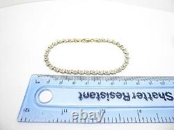 9ct Gold Diamond Bracelet Yellow & White Gold 5.5 grams 7 1/2'' gift box