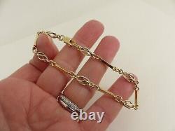 9ct Gold Knot Bracelet White & Yellow 6.7 grams Hallmarked 7 1/2'' gift box