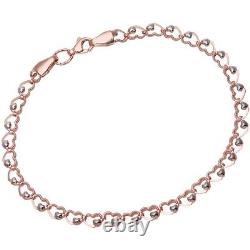 9ct Rose and White Gold Heart Bracelet by Citerna