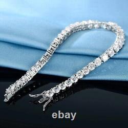 9ct Tennis Bracelet White Gold Diamond Test Pass Lab-Created VVS1/D LED Box 20cm