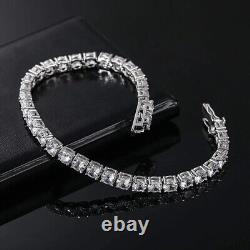 9ct Tennis Bracelet White Gold Diamond Test Pass Lab-Created VVS1/D LED Box 20cm