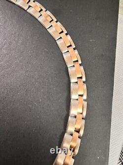 9ct White And Rose Gold Bracelet (AU7012) Approx 18.3G