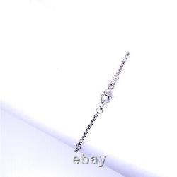 9ct White Gold 0.06ct Round Brilliant Cut Diamond Bracelet Adjustable Length
