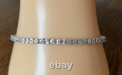 9ct White Gold 0.15ct Diamond Bracelet, 18cm Length, 0.3cm Width, 8g