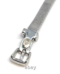 9ct White Gold Belt Buckle Bracelet mesh adjustable jewellery jewlry fashion