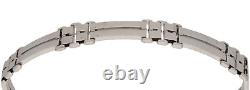 9ct White Gold Bracelet 16.84g Fancy Plain 21cm Fully Hallmarked