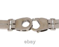 9ct White Gold Bracelet 16.84g Fancy Plain 21cm Fully Hallmarked