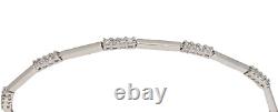 9ct White Gold Bracelet 6.38g Fancy Cubic Zirconia 18.5cm Fully Hallmarked