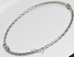9ct White Gold Ladies Bangle Twisted Design New Gift Boxed