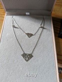 9ct White Gold Necklace And Bracelet Set