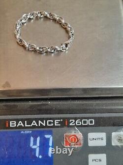9ct White Gold Prince of Wales Baby/Ladies Bracelet 4.8g 6.0g