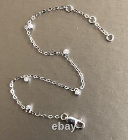 9ct White Gold Solitaire Diamond Eternity Bracelet 0.15ct By The Yard Charm