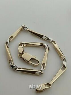 9ct Yellow And White Gold Fancy Link Bracelet