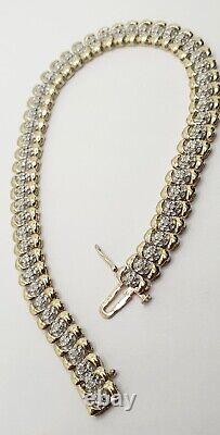 9ct Yellow Gold 0.50ct Diamond Line Bracelet 7.5 / 19cm