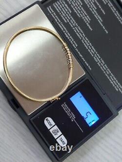 9ct Yellow Gold Bangle With Rose And White Gold Design Sheffield 375 5.1g