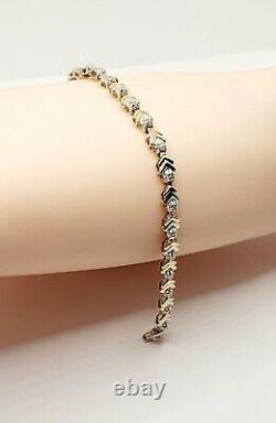 9ct Yellow Gold Diamond Line Bracelet 7.5 / 19cm