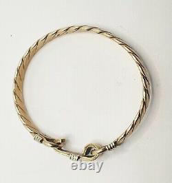 9ct Yellow Gold / White Gold Small Size Double Loop and Hook Bangle