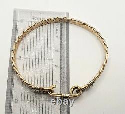 9ct Yellow Gold / White Gold Small Size Double Loop and Hook Bangle