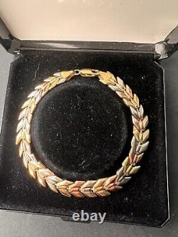 9ct Yellow White And Rose Gold Bracelet (AU1269)