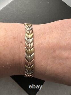 9ct Yellow White And Rose Gold Bracelet (AU1269)