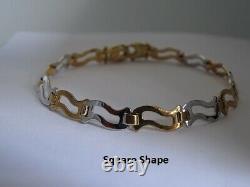 9ct Yellow and White Gold Bracelet Fully Hallmarked