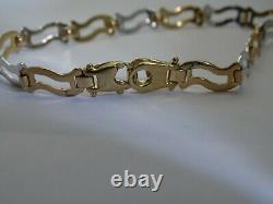9ct Yellow and White Gold Bracelet Fully Hallmarked